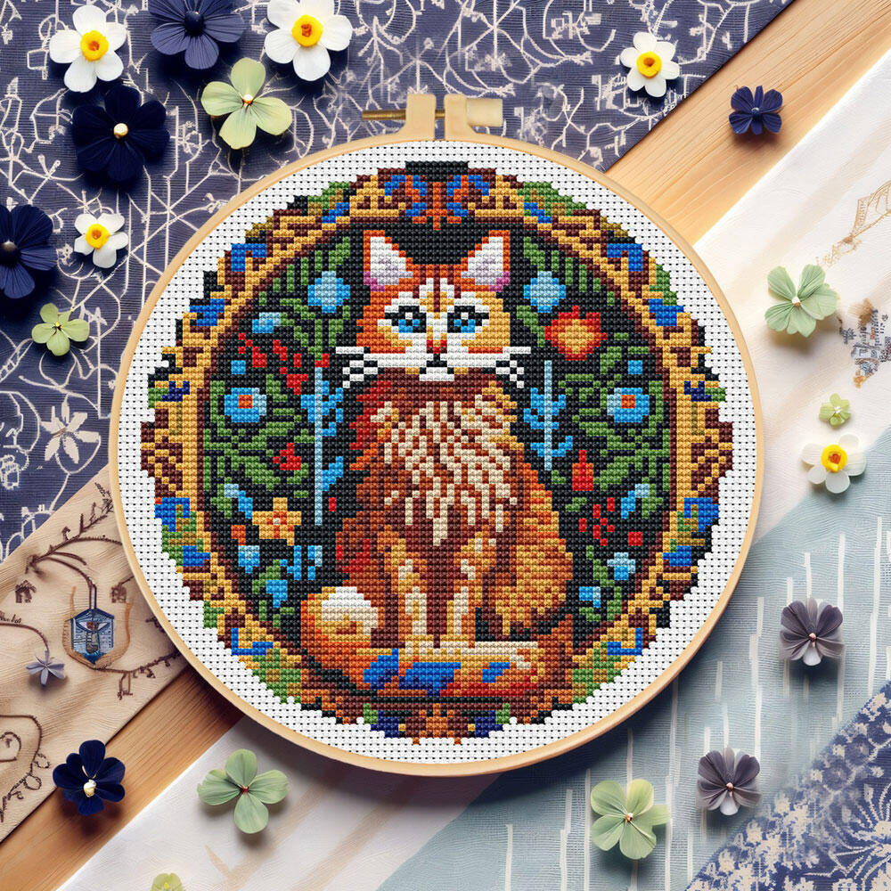 Cotton Embroidery Thread Skeins - DIY вышивка крестиком кошка животное 11CT