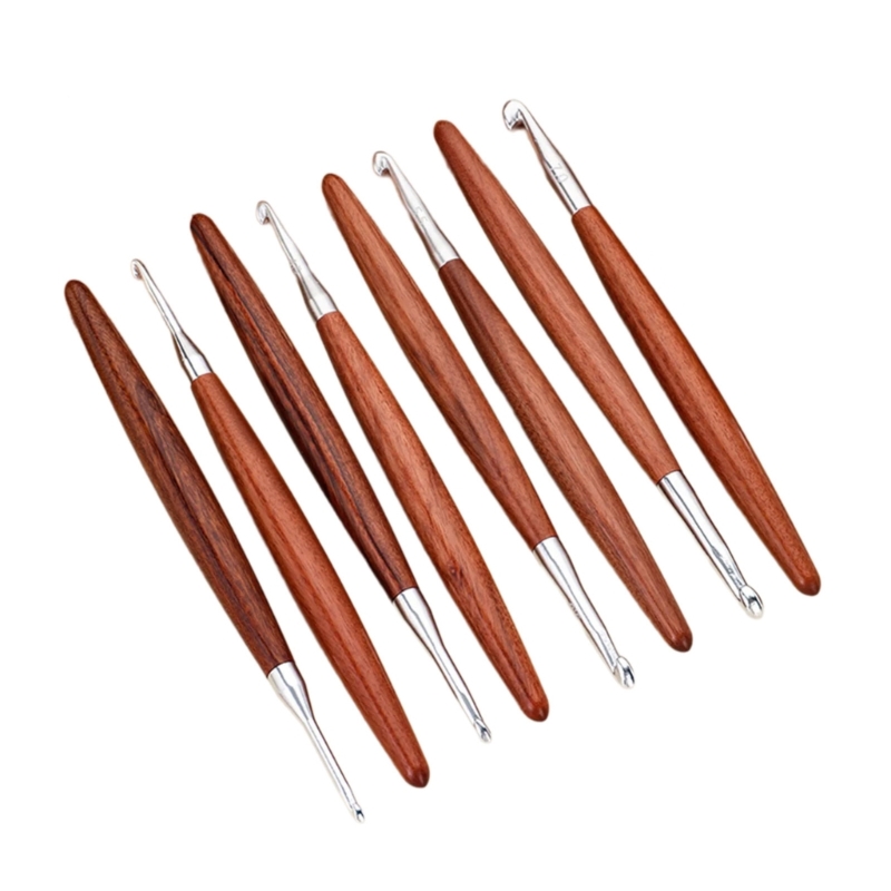 Wooden Crochet Hooks Ergonomic Handle - F68E 8 шт. крючок для вязания
